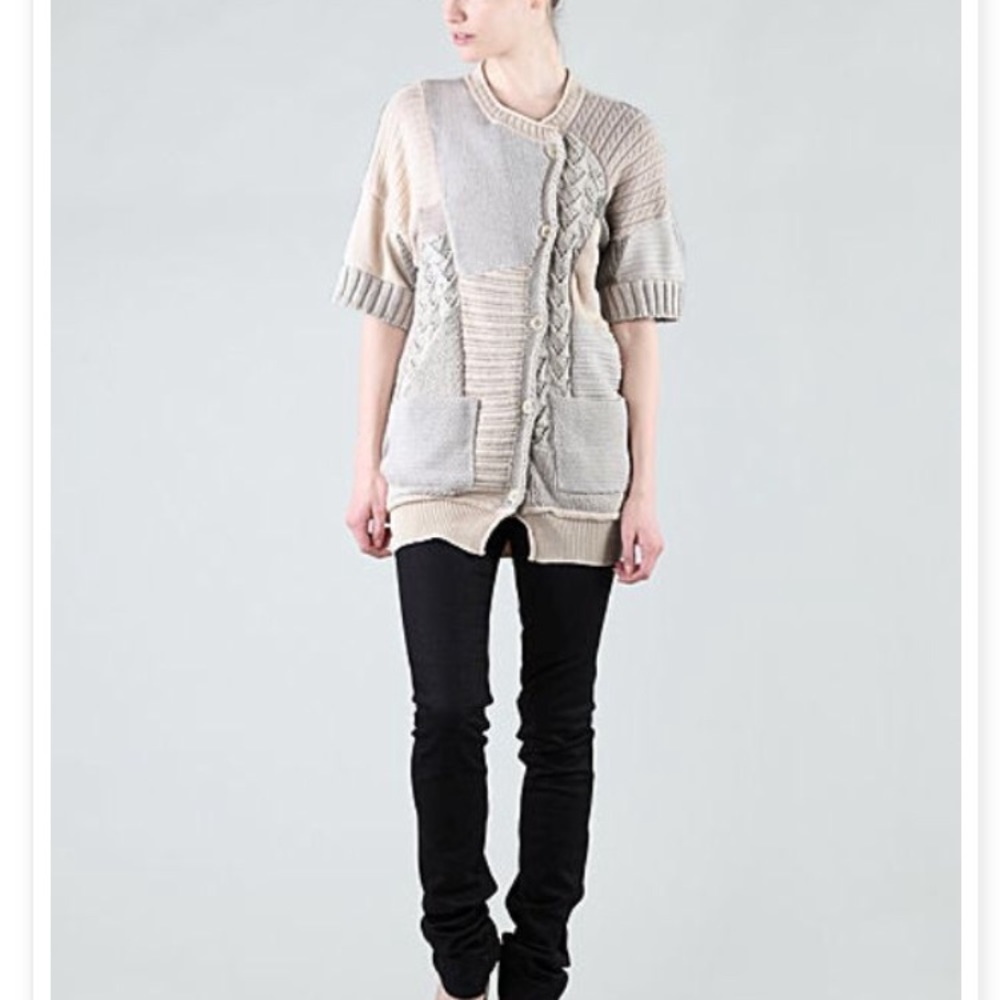 3.1 Phillip Lim Patchwork Asymmetrical Cardigan M - image 1